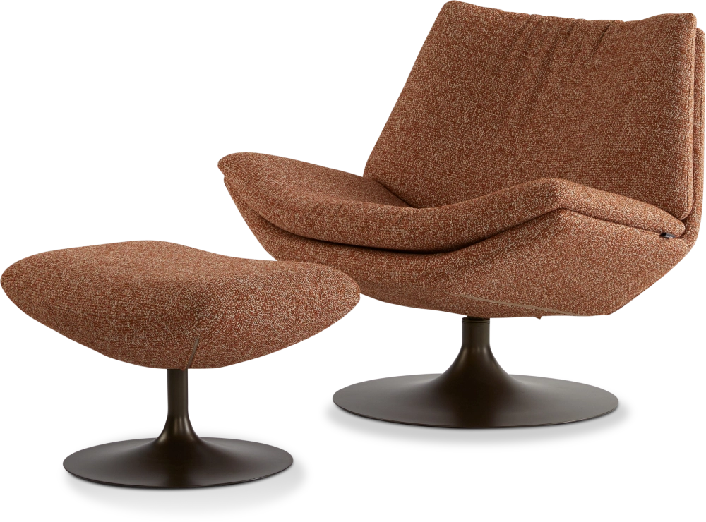 Fauteuil Papillon trompetvoet met hocker Dyyk